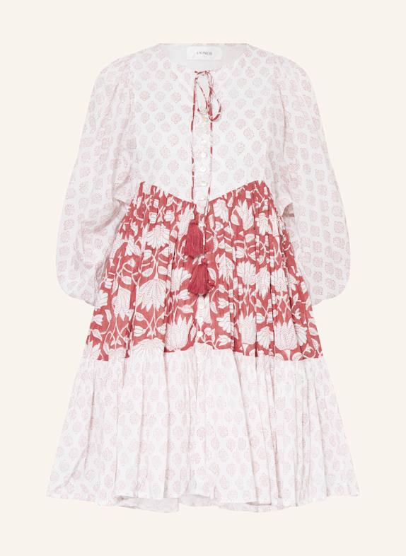 LADNERI Kleid NICE DUNKELROT/ WEISS