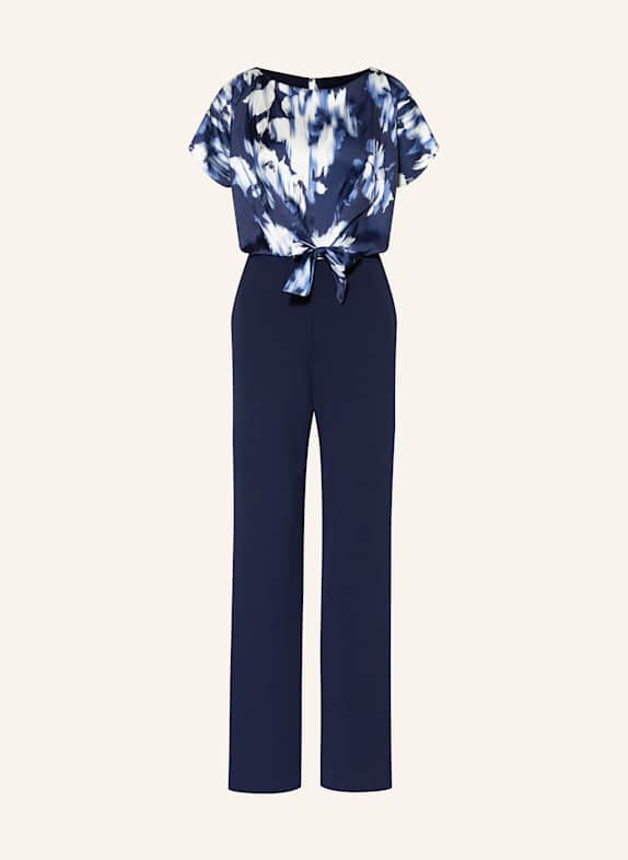 SWING Jumpsuit im Materialmix DUNKELBLAU/ BLAU/ HELLBLAU
