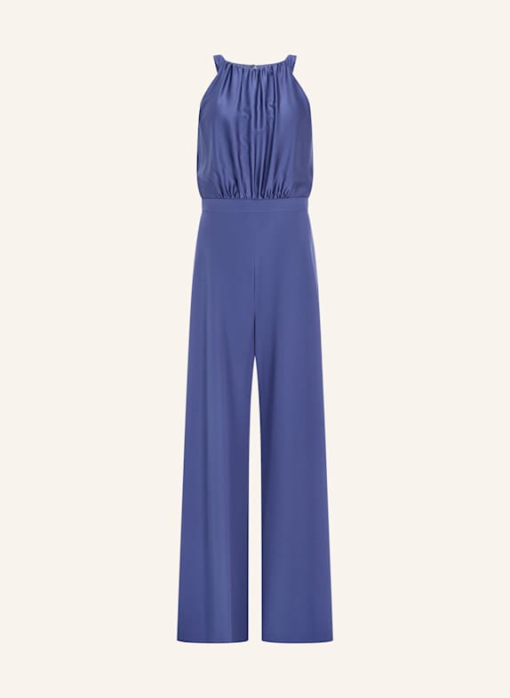 SWING Jumpsuit im Materialmix BLAU