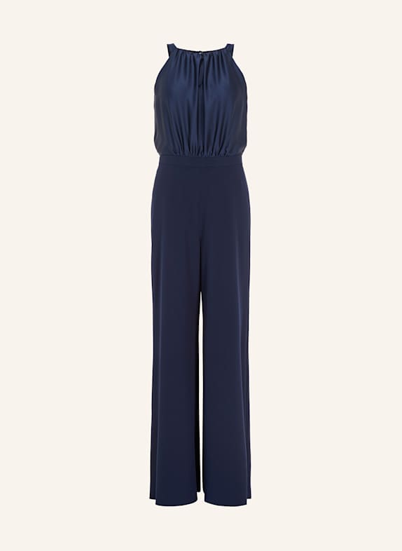 SWING Jumpsuit im Materialmix DUNKELBLAU