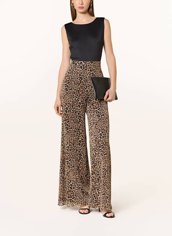 SWING Jumpsuit in mixed materials BLACK/ BEIGE