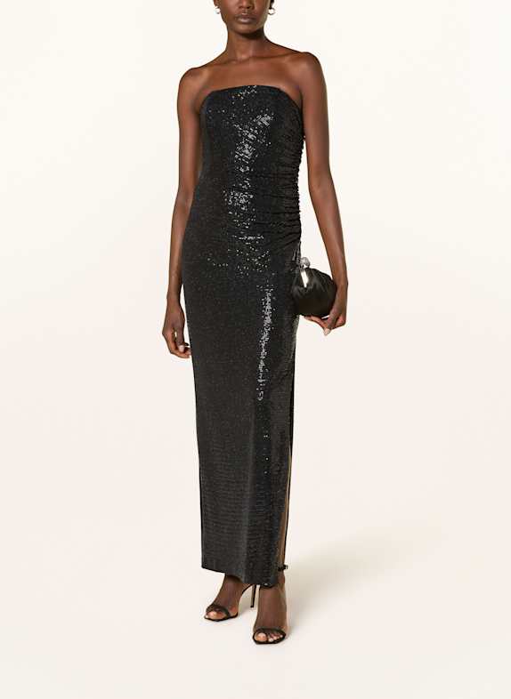 SWING Abendkleid mit Pailletten SCHWARZ