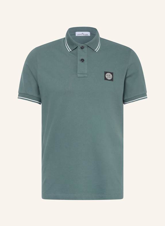 STONE ISLAND Piqué-Poloshirt Slim Fit PETROL