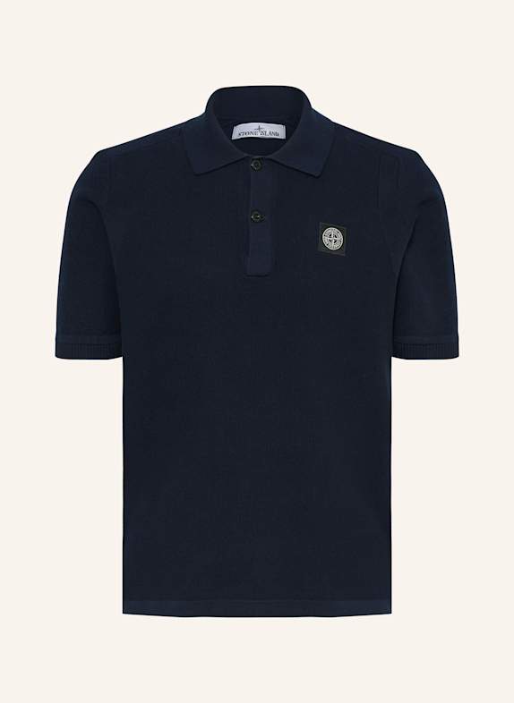 STONE ISLAND Strick-Poloshirt DUNKELBLAU
