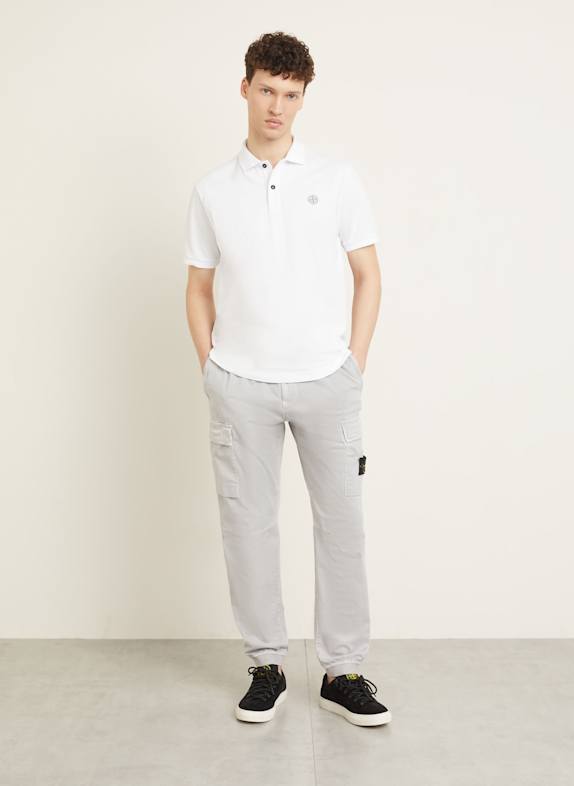STONE ISLAND Piqué poloshirt WIT