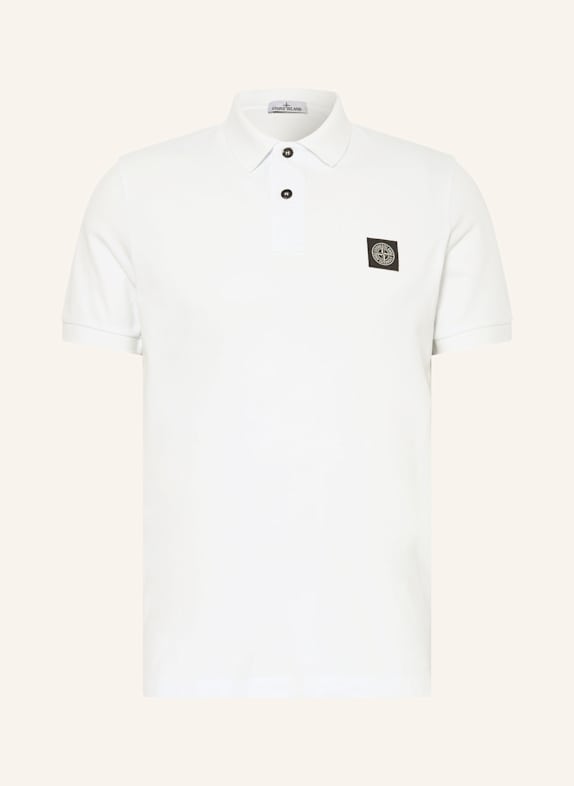 STONE ISLAND Piqué-Poloshirt Regular Fit WEISS