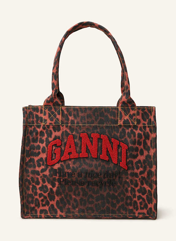 GANNI Shopper EASY LARGE ČERVENÁ/ ČERNÁ