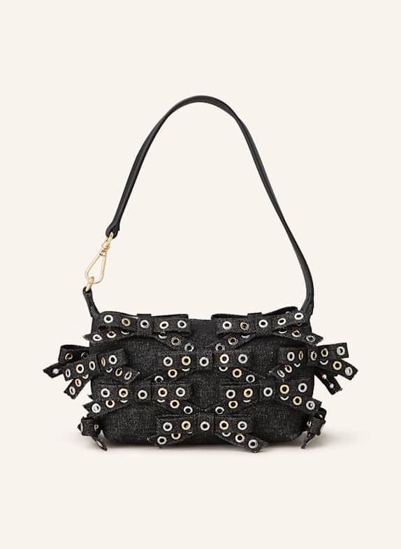 GANNI Handtasche BOW EYELET BUTTERFLY SMALL SCHWARZ