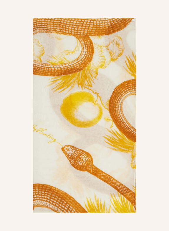 friendly hunting Cashmere-Tuch GARDEN EDEN ECRU/ DUNKELORANGE