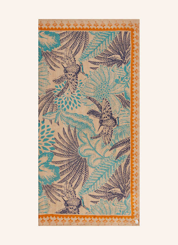 friendly hunting Seidentuch BEIGE/ DUNKELBLAU/ ORANGE