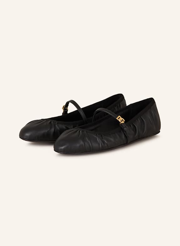 DOLCE & GABBANA Mary-Jane-Ballerinas SCHWARZ
