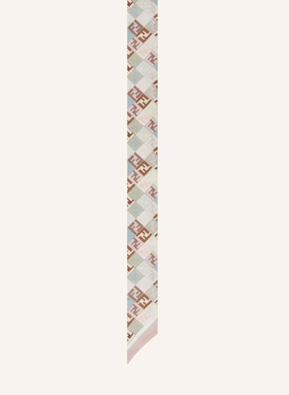 FENDI Silk scarf ROSE/ LIGHT GREEN/ ECRU