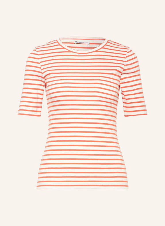 KnowledgeCotton Apparel T-Shirt ECRU/ DUNKELORANGE