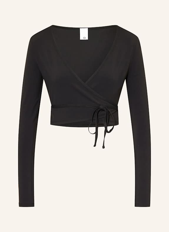 lululemon Wickelshirt NULU™ LONG-SLEEVE CROPPED WRAP SCHWARZ