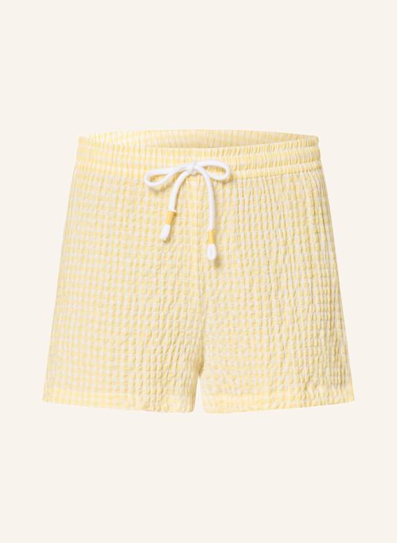 mey Schlafshorts Serie VICHY DREAM WEISS/ GELB
