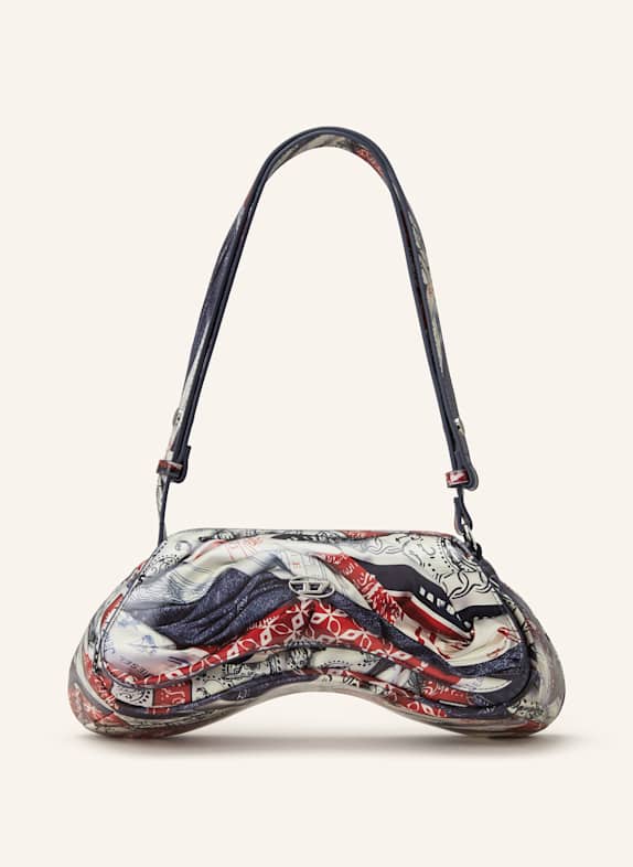 DIESEL Schultertasche PLAY DUNKELBLAU/ DUNKELROT/ WEISS
