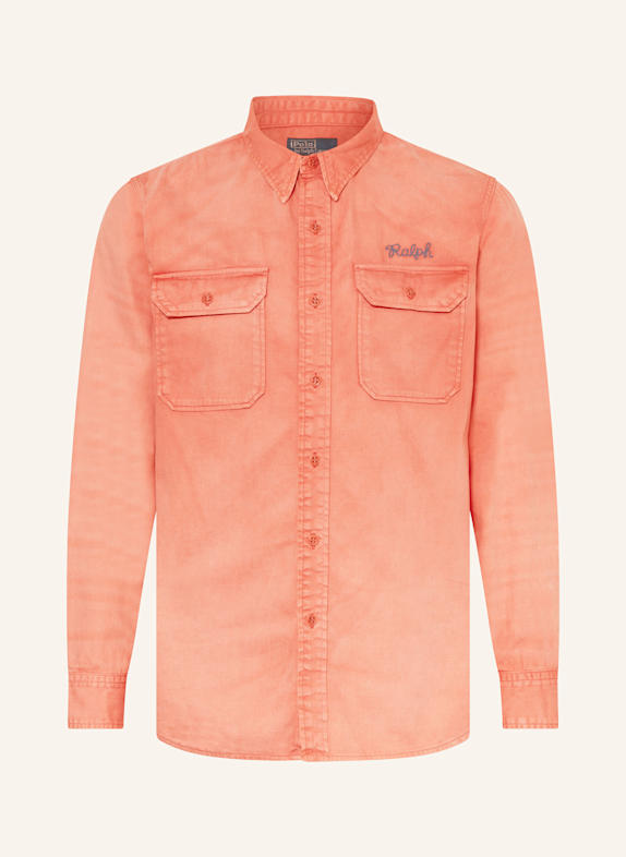 POLO RALPH LAUREN Hemd Straight Fit LACHS/ DUNKELBLAU