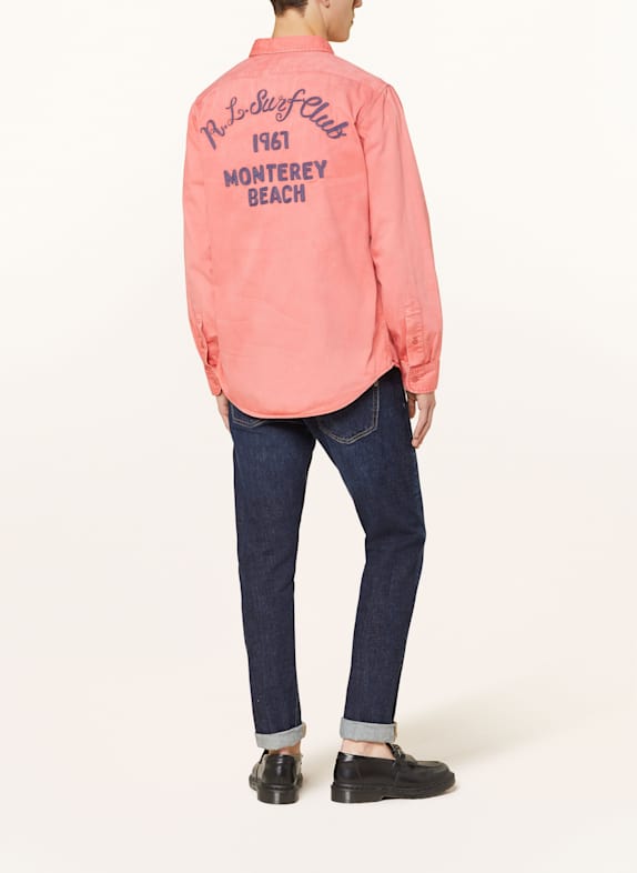 POLO RALPH LAUREN Overhemd Straight Fit ZALM / DONKERBLAUW