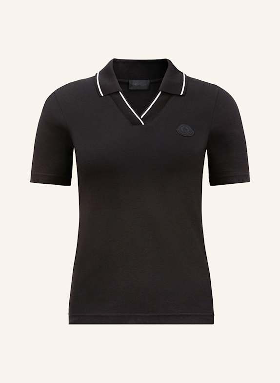 MONCLER Koszulka polo z piki CZARNY