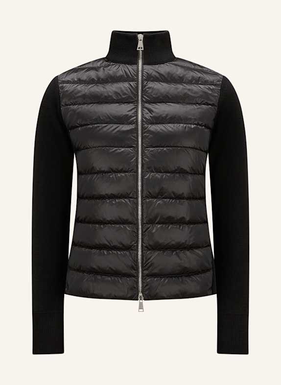 MONCLER Daunenjacke im Materialmix SCHWARZ