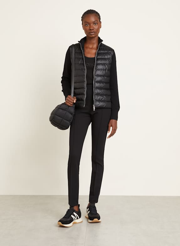 MONCLER Daunenjacke im Materialmix SCHWARZ