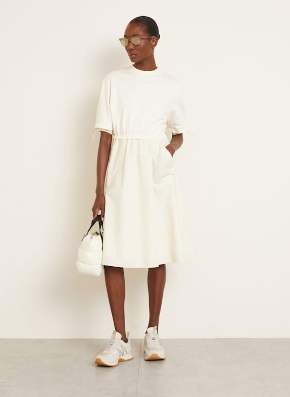 MONCLER Dress in mixed materials ECRU