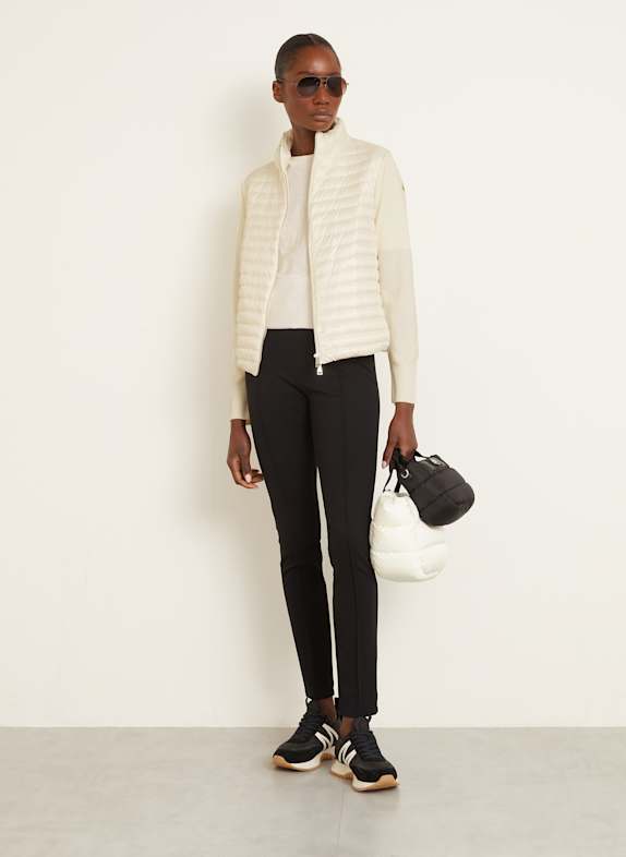 MONCLER Doudoune TRICOT en mélange de matières ÉCRU