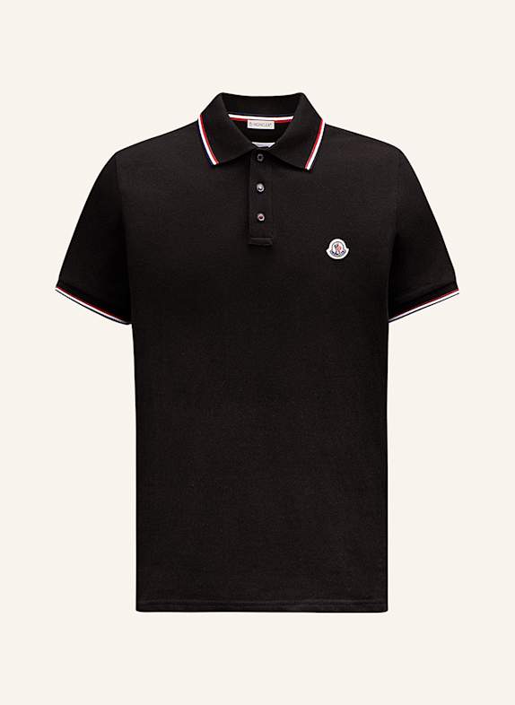 MONCLER Piqué-Poloshirt SCHWARZ