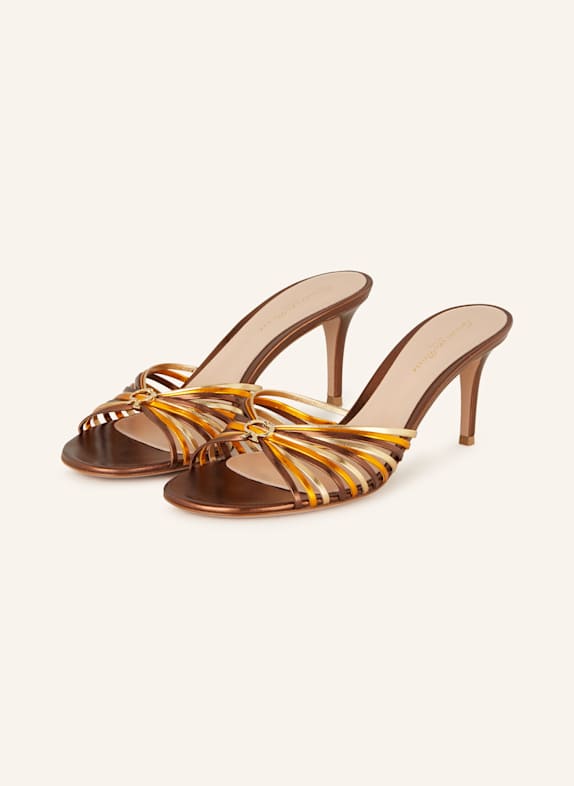 Gianvito Rossi Mules VYNA BRAUN/ GOLD