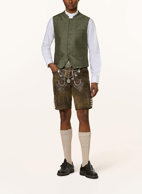 HIRSCHER Traditionele leren broek SONTHOFEN BRUIN