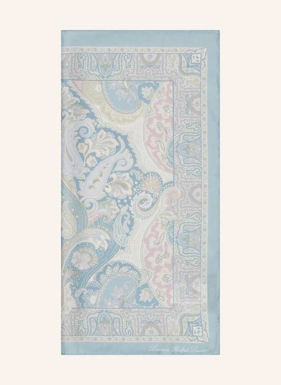 LAUREN RALPH LAUREN Silk scarf BLUE GRAY / WHITE / ROSE