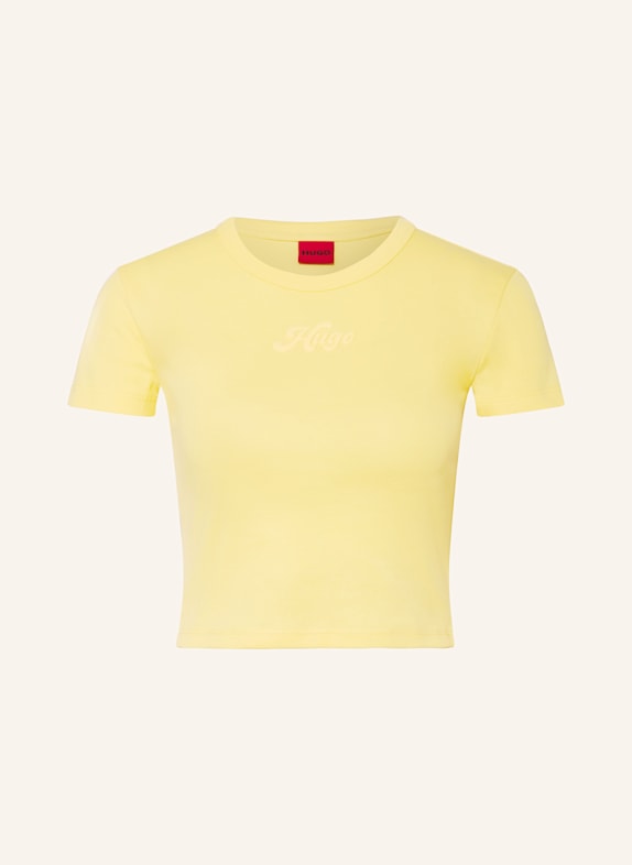 HUGO Cropped-Shirt DELANOR GELB