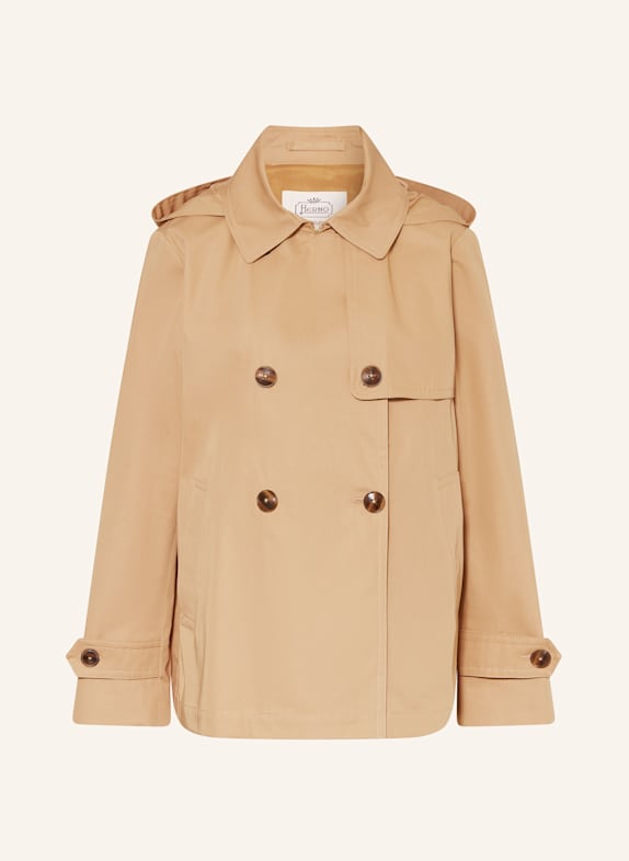 HERNO Trench coat with detachable hood CAMEL