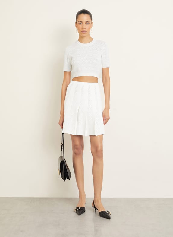 GIVENCHY Kort stickad tröja VIT