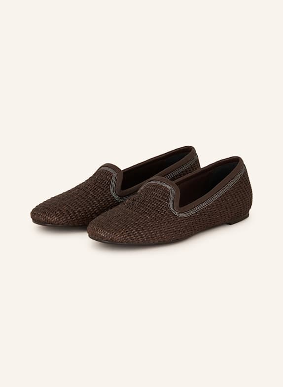 BRUNELLO CUCINELLI Slipper DUNKELBRAUN