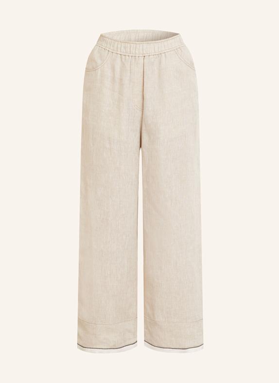 BRUNELLO CUCINELLI Leinen-Culotte mit Schmuckperlen BEIGE