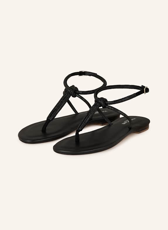 VIAMERCANTI Sandalen ERCHIE mit Schmucksteinen SCHWARZ