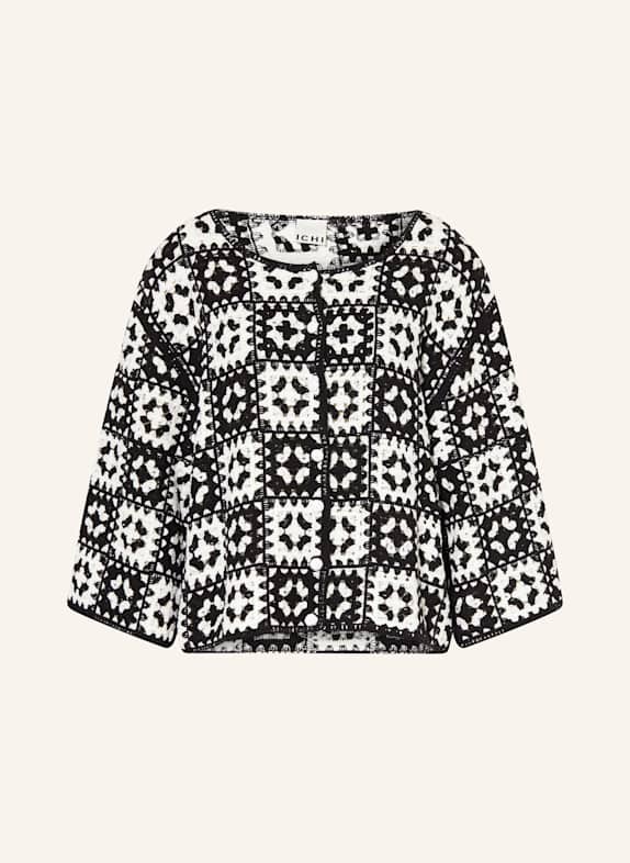 ICHI Strickjacke IHBANDIE SCHWARZ/ WEISS