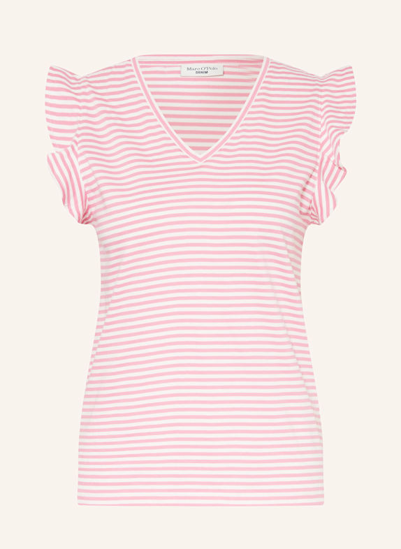 Marc O'Polo DENIM T-Shirt ROSA/ WEISS