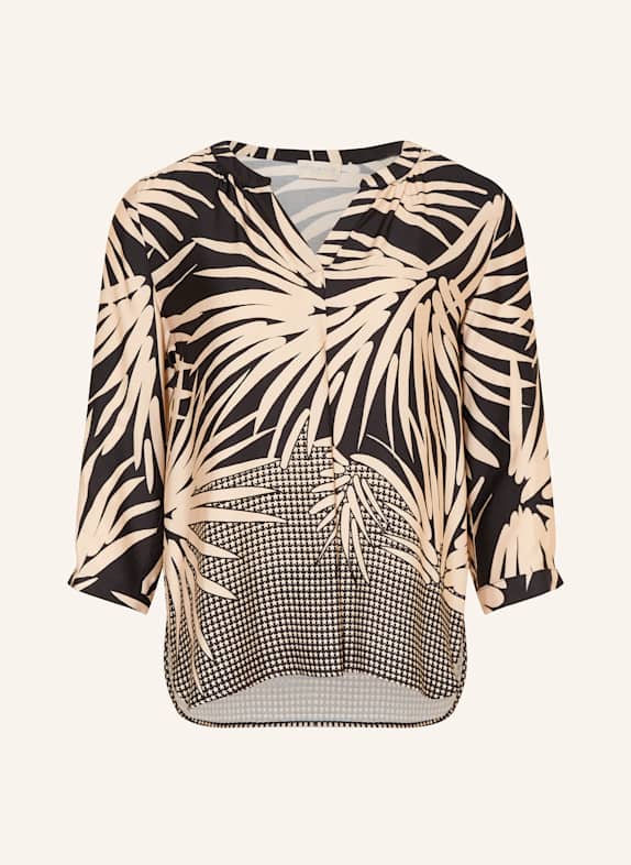 MILANO ITALY Blusenshirt mit 3/4-Arm SCHWARZ/ CREME