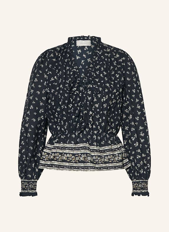 NEO NOIR Blusenshirt ORA DUNKELBLAU/ CAMEL
