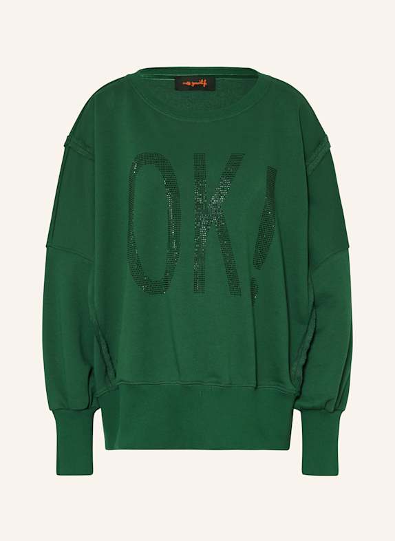 miss goodlife Sweatshirt with decorative gems DARK GREEN