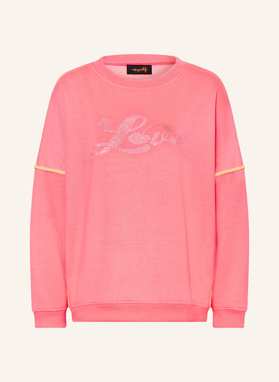 miss goodlife Sweatshirt with decorative gems NEON PINK