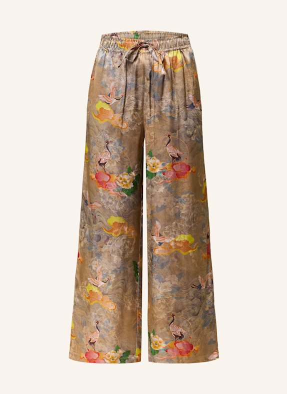 ELIAS RUMELIS Marlenehose SILKA aus Jacquard BEIGE/ ORANGE/ GELB