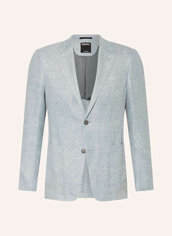 ZEGNA Sakko Slim Fit mit Leinen HELLBLAU