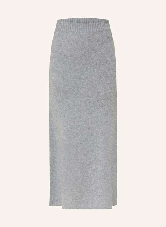 ALMADA LABEL Spódnica z dzianiny z kaszmiru SZARY