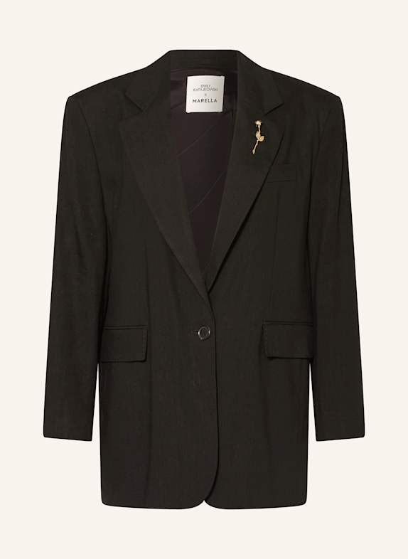 MARELLA Longblazer mit Leinen SCHWARZ