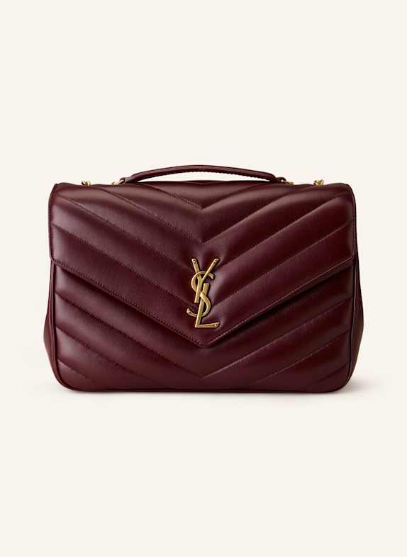SAINT LAURENT Torebka LOULOU LARGE z saszetką CIEMNOCZERWONY