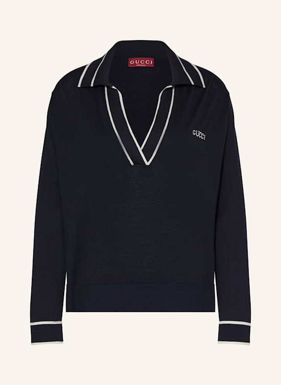 GUCCI Pullover mit Seide DUNKELBLAU
