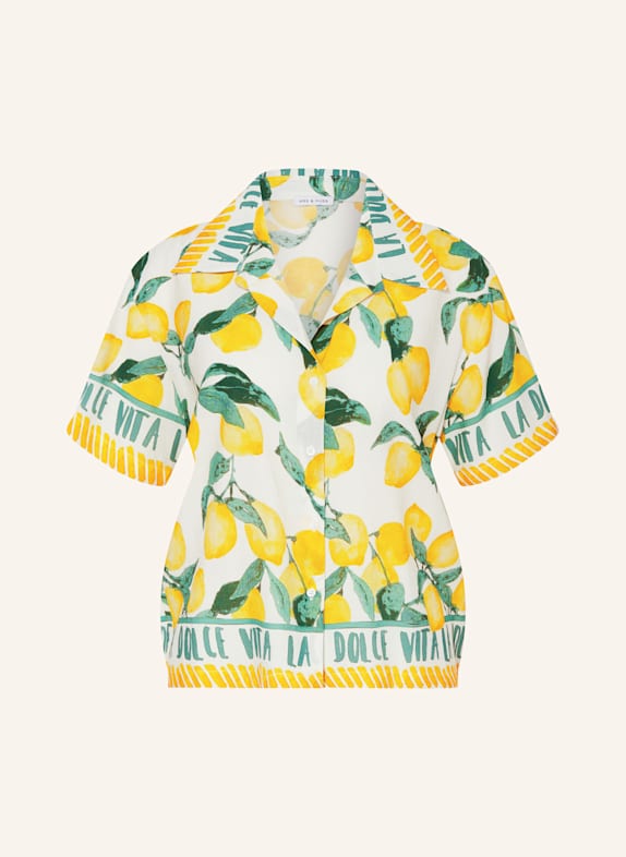 MRS & HUGS Shirt blouse WHITE/ YELLOW/ GREEN